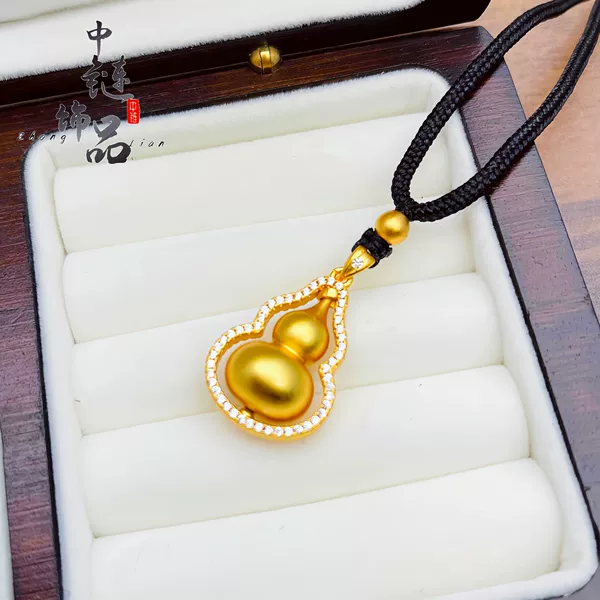 Gold beads black rope +041 diamond rotating hoist (solid)