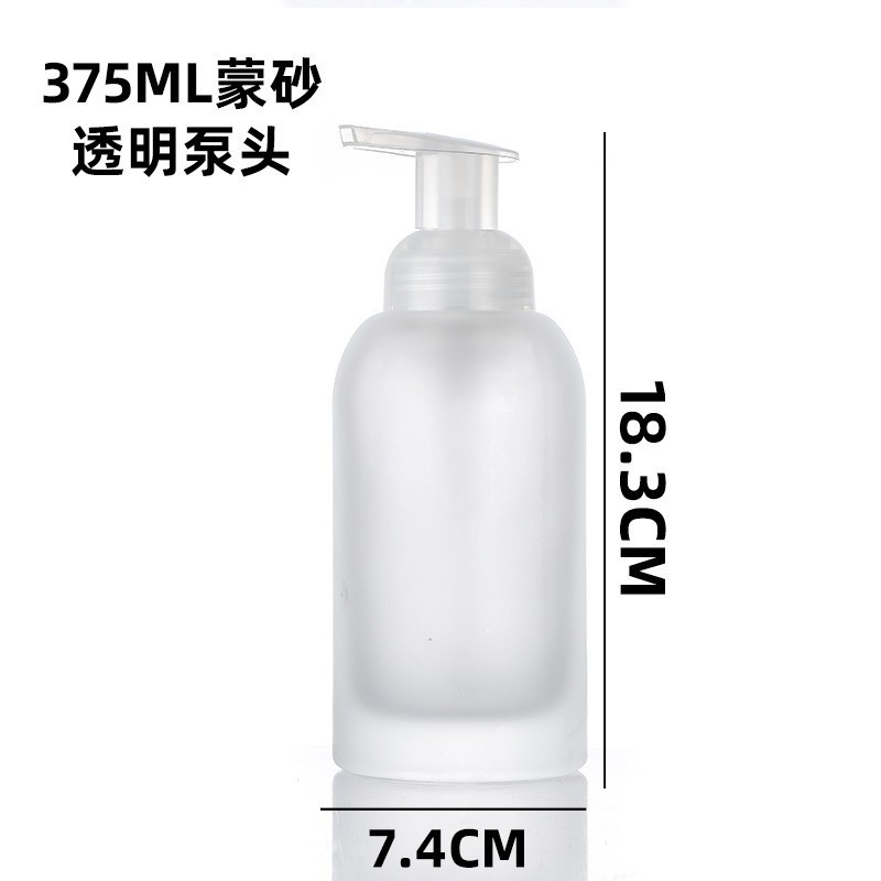 Venta al por mayor 375ml mousse espuma botella 250ml desinfectante de manos botella de espuma tipo de prensa de vidrio sub-botella burbujeador