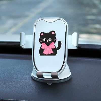 Car Mobile Phone Holder Car Car phone holder - bowtie-cat-white-gravity-bracket-suction-cup-base-no-specifications