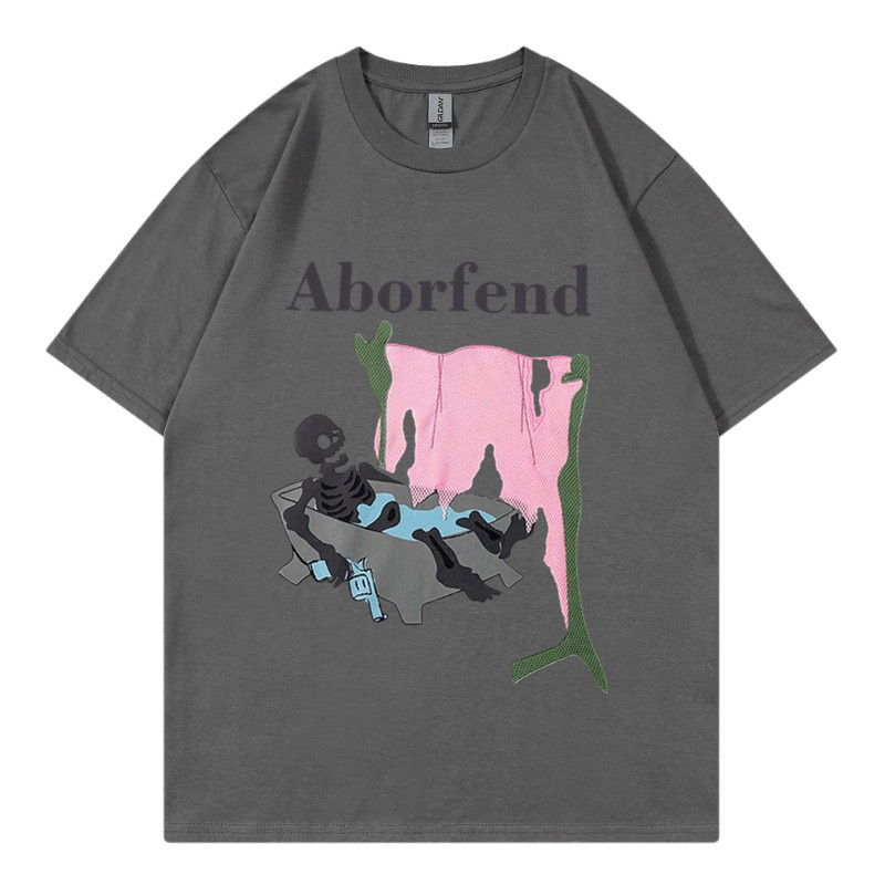 A niche design with embroidered skull embroidery on fabric, short sleeved T-shirt for men and women, summer trendy brand, loose fitting casual couple_voghion.com