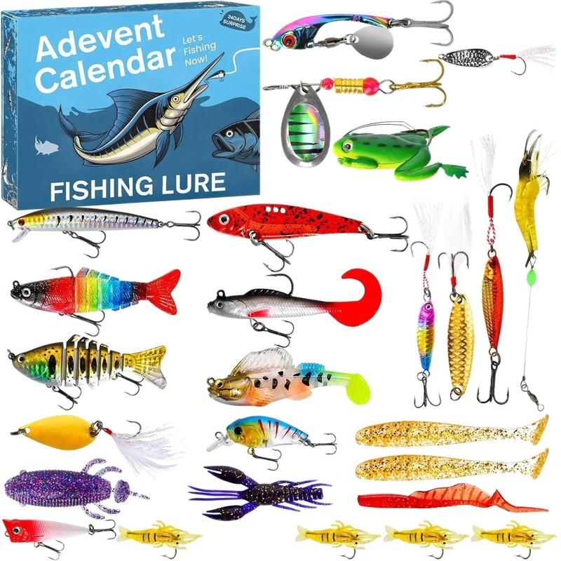 24 Days Lures Advent Calendar圣诞节降临路亚渔具盲盒礼物套装|undefined