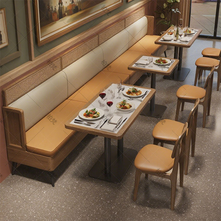 Restaurante temático del sudeste asiático mesa y silla compuesta restaurante de té tienda de fideos tienda de harina de restaurante comercial tienda de alimentos diarios tarjeta sofá