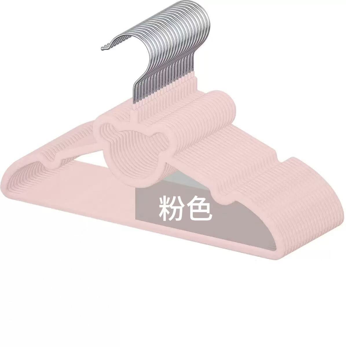 cute bear flocking hanger 33cm girl heart velvet non-slip traceless hanger household children‘s hanger wholesale