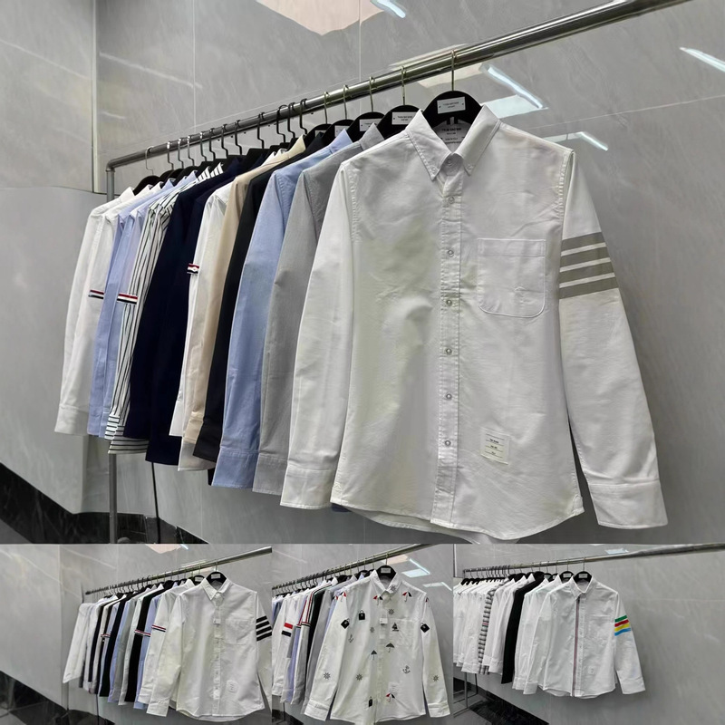 Factory Direct Tb Shirts, a Large Collection of All Styles, Casual Men's and Women's Long-Sleeved Lapel Cardigan Shirts, Trendy Shirts