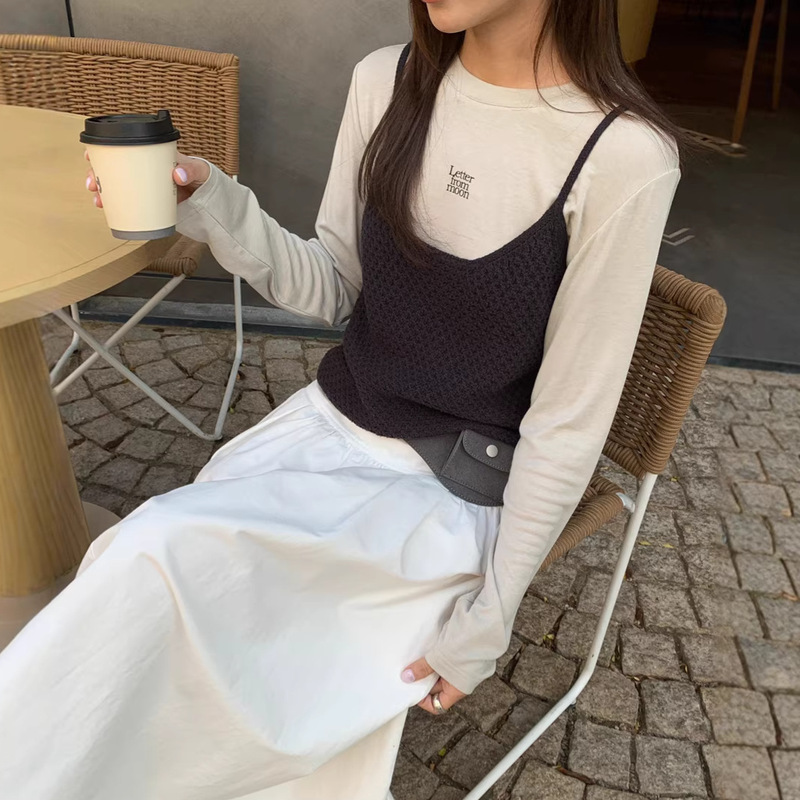 Zhijian Spring and Autumn Minimalist Slim Fit Long Sleeve T-Shirt for Women, Lyocell with Wool Knit Base Layer 23583 Zhijian Spring and Autumn Minimalist Slim Fit Long Sleeve T-Shirt for Women, Lyocell with Wool Knit Base Layer 23583