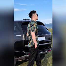 海边度假冰丝薄款花衬衫男士夏季短袖衬衣痞帅