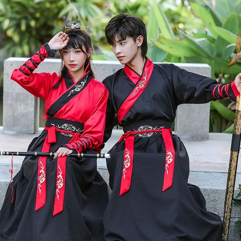 Scissors Stone Hanfu Uniform Set for Men and Women, Ancient Style, Martial Arts, Swordsman, Couple, Plus Size, Student Class Uniform Set, Chinese Style Gentleman Ancient Costume