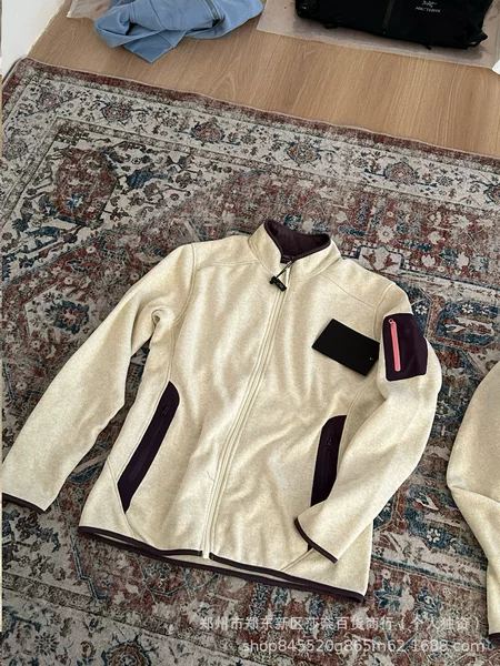 Old Money Style Stand Collar Fleece Jacket for Autumn and Winter, Outdoor Warm Windproof Casual Zip-Up Coat with Inner Lining, Cross-Border