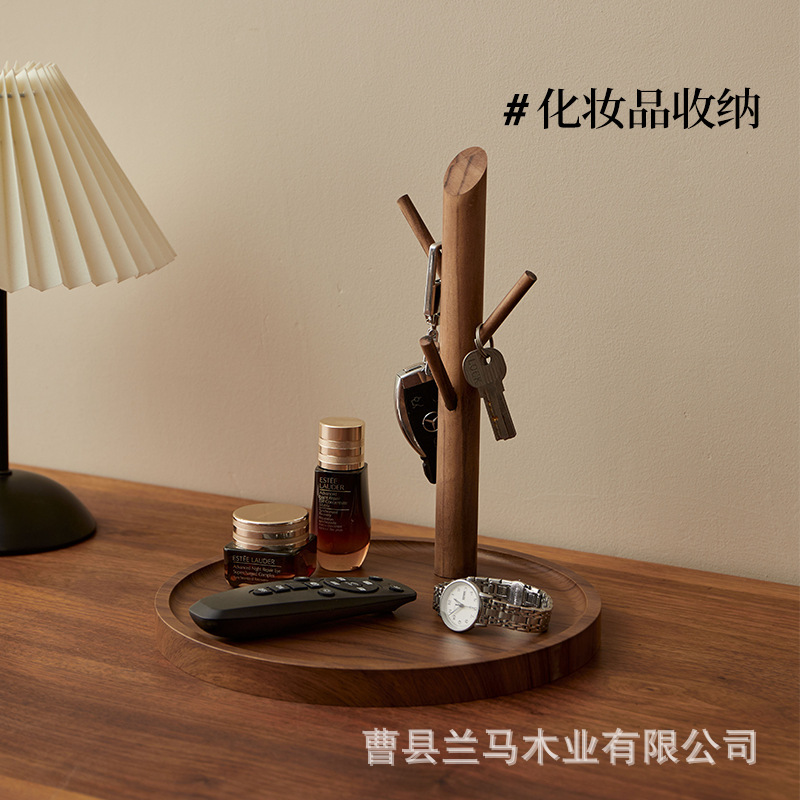 玄関リビングルームキーラックデスクトップ雑貨化粧品収納ジュエリー収納ラック無垢材玄関収納ラック|undefined