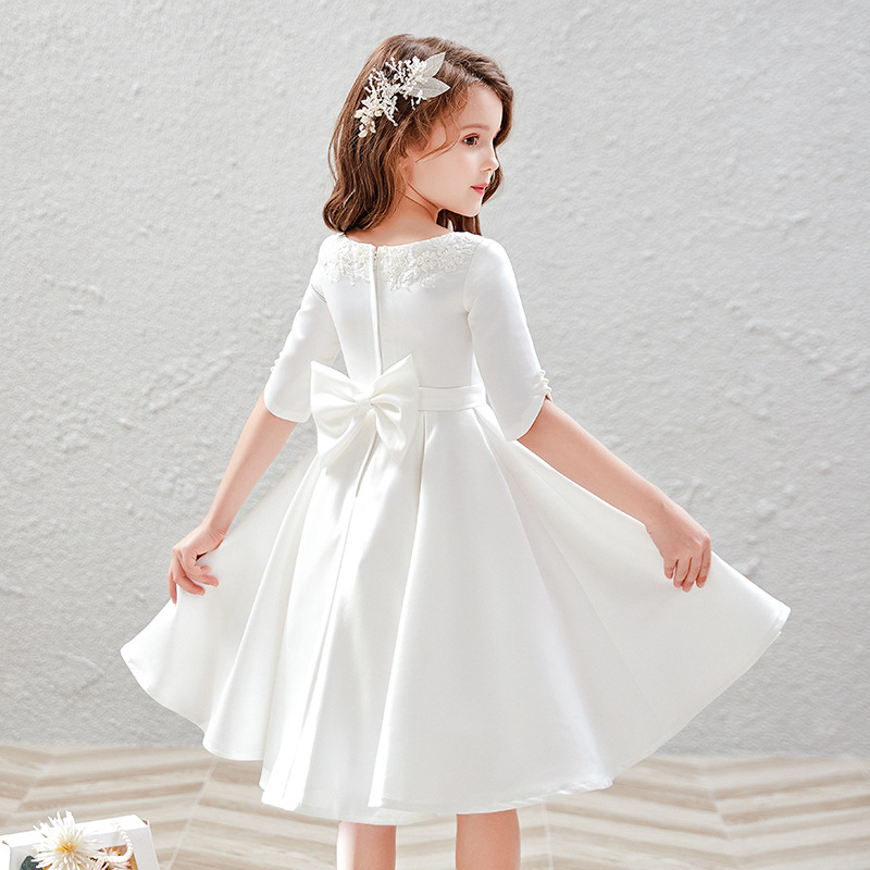 El comercio exterior de Europa y América Amazon AliExpress deseo simple y cómodo satén flor niña vestido de fiesta de cumpleaños vestido de princesa