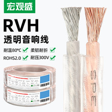 宏观盛批发纯铜音箱线100-500芯音频喇叭高保真RVH透明双并音响线
