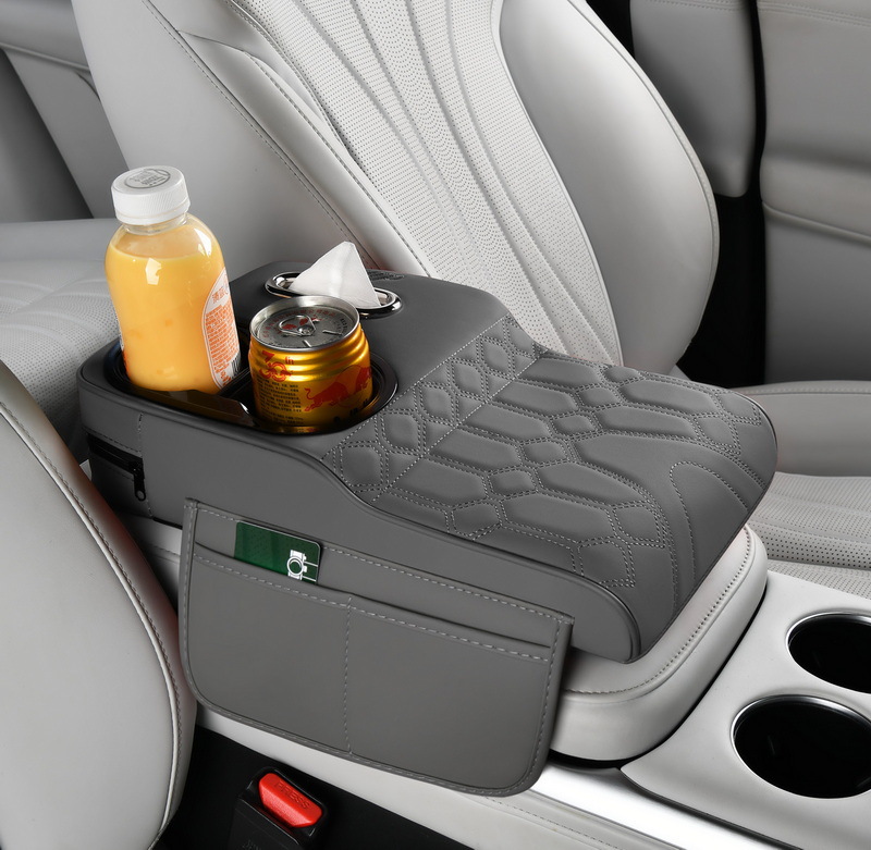 Fushou – Car Armrest Box Heightening Armrest box pad - high-and-low-armrest-box-heightening-pad-anti-slip-cup-model-a-gray