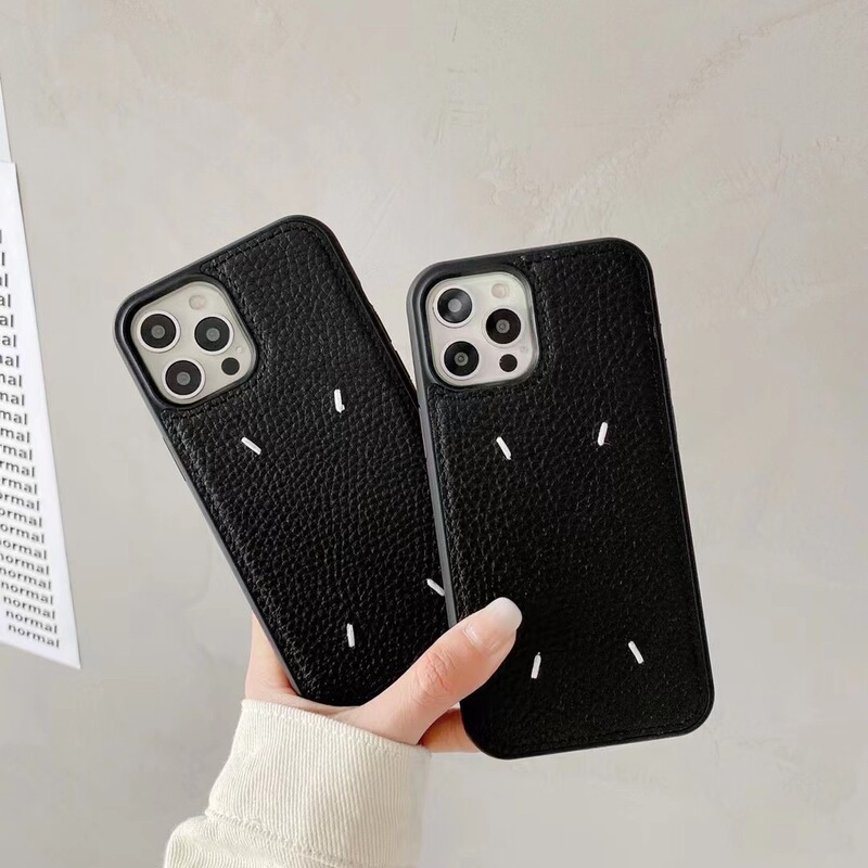 Mobile Phone Case Suitable for iPhone 17 Protective Cover 13/12/11 Internet Celebrity Margiela Four-Corner White Line Protective Case Anti-Slip