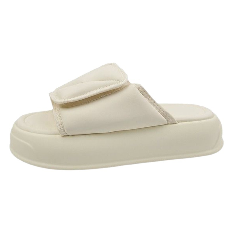 Pantuflas de fondo grueso, velcro de verano femenino, sensación de alto nivel, pisando la mierda, bizcocho, sandalias de playa antideslizantes, mujer