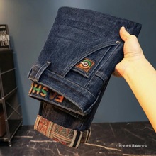 秋季新品2025男士牛仔裤欧版小直筒弹力宽松简约百搭韩版潮流现货