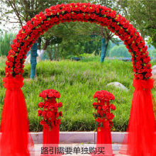 绢花拱门婚庆花门结婚庆典门新款绢花拱门铁艺幸福门