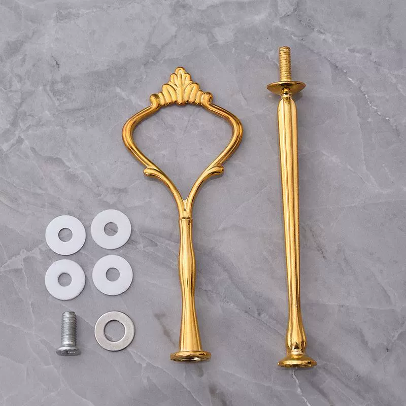 Three -layer fruit disk metal hanging rack cake dessert dessert ornaments electroplating accessories dry fruit disk double -layer snack bracket