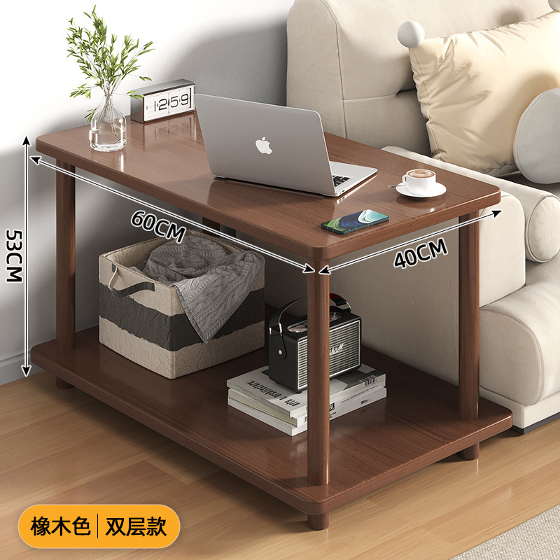 ソファサイドテーブル、シンプルな二層コーヒーテーブル、小さなテーブル、シンプルな賃貸住宅、家庭用の小さなベッドサイドテーブル、収納ラック|undefined