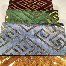 厂家直销金片绣花多色绣花抱枕靠垫面料装饰布柔软绒感