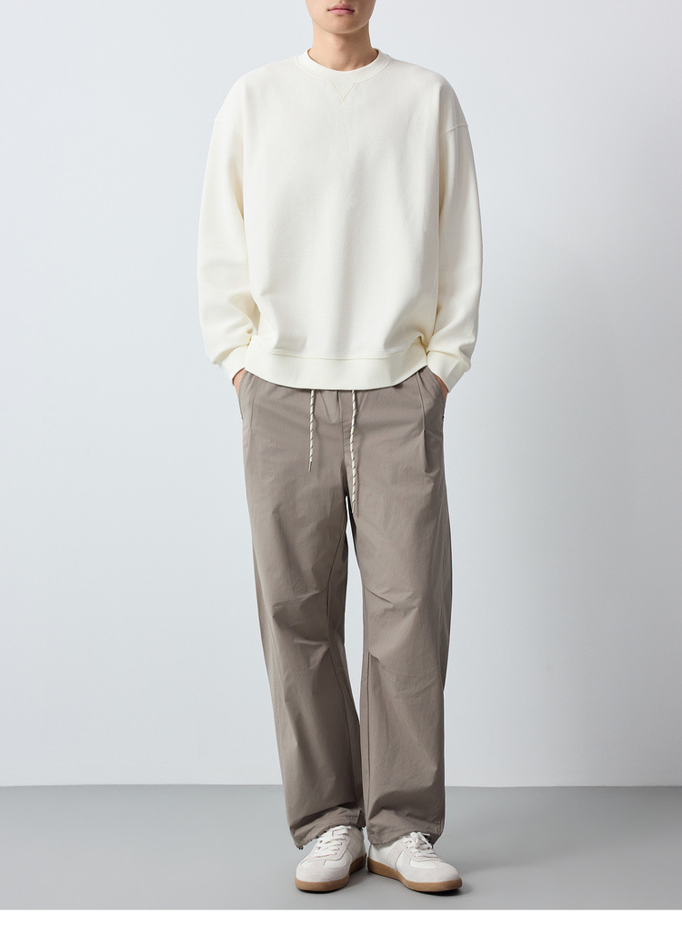 Áo sweatshirt nam cổ tròn chất liệu dày dặn 300g phong cách công sở — đen chi tiết 14