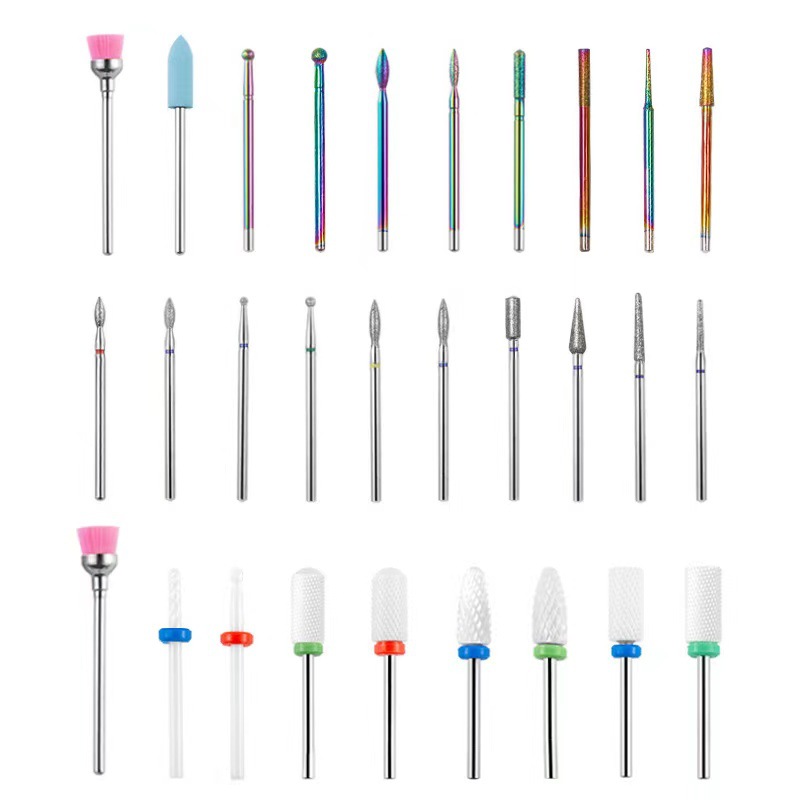 Transfronteriza suministro directo de uñas de diamante cerámica pulizante conjunto de cepillo limpio y desmontación de uñas de uñas pulizante conjunto de uñas