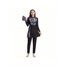 I 79624 Patchwork Modest Swimsuit ƴ�ӱ�����Ӿ�¿羳