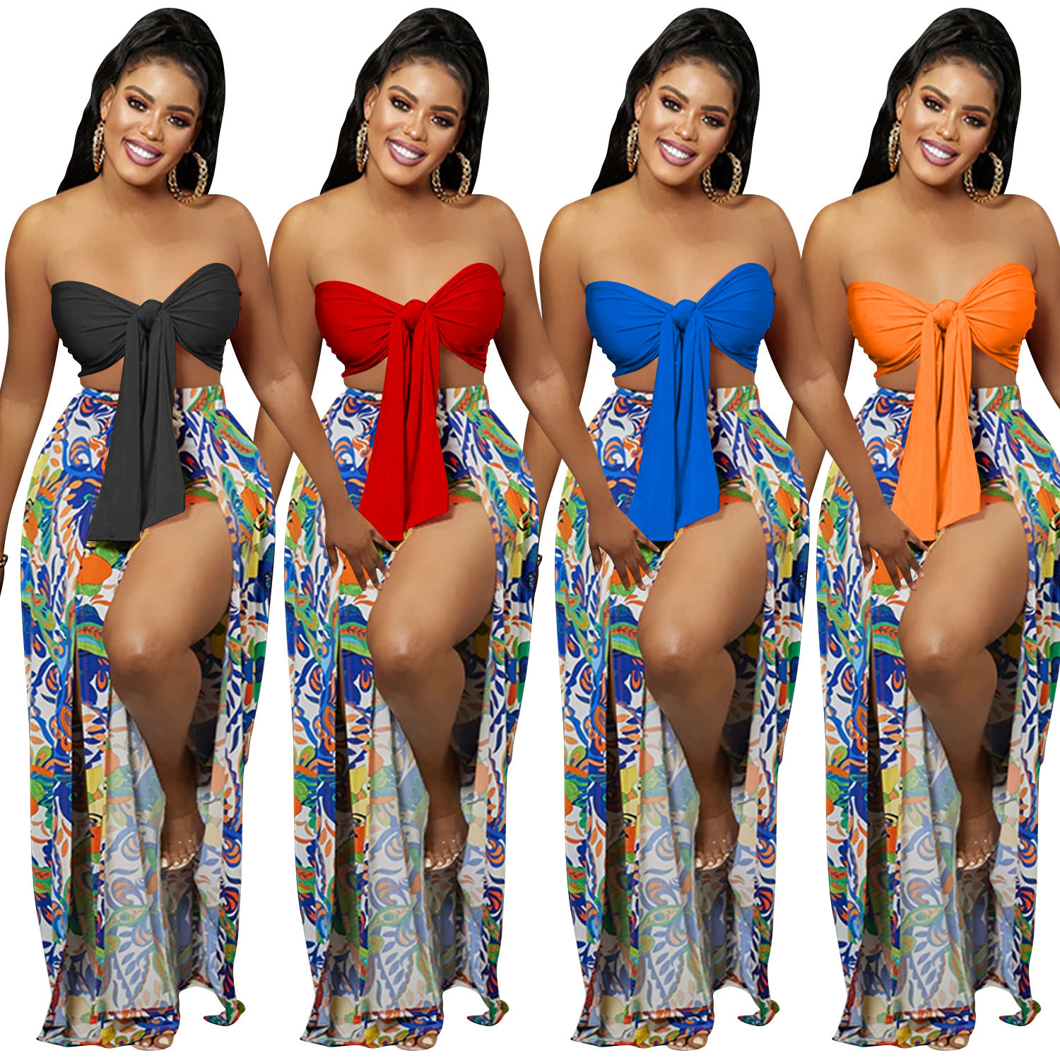 C5815 transfronterizo Europa y los Estados Unidos Aliexpress Amazon moda limpieza de pecho impresión espalda pantalones de dos piezas
