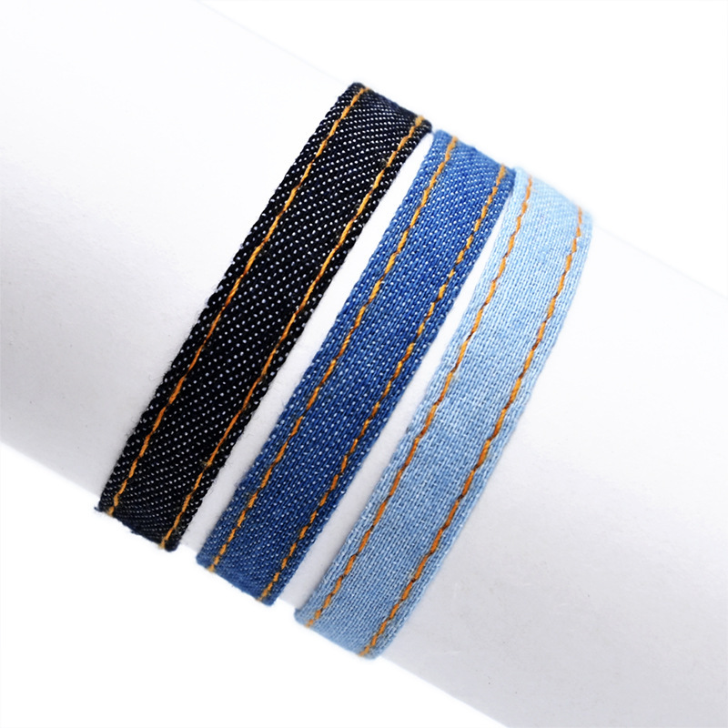 Guofeng denim fabric bracelet bracelet simple star personality new clothing accessories Yiwu small commodity batch Guofeng denim fabric bracelet bracelet simple star personality new clothing accessories Yiwu small commodity batch