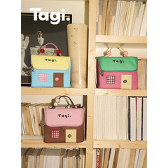 Tagi.机灵小房子防水皮质便携洗漱包大容量相机收纳包化妆包