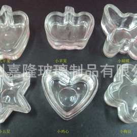 【厂家直销】小五角 小梅花 小苹果玻璃蜡烛杯 压制玻璃蜡烛台