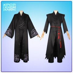 猎魔男团K-POP沙加男孩秦宇cos贝比神秘艾比黑色打歌服套装cos服