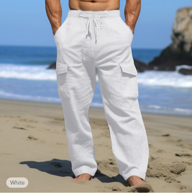 Herren Freizeithose Mit Kordelzug Gerade Geschnitten Für Sommer_voghion.com