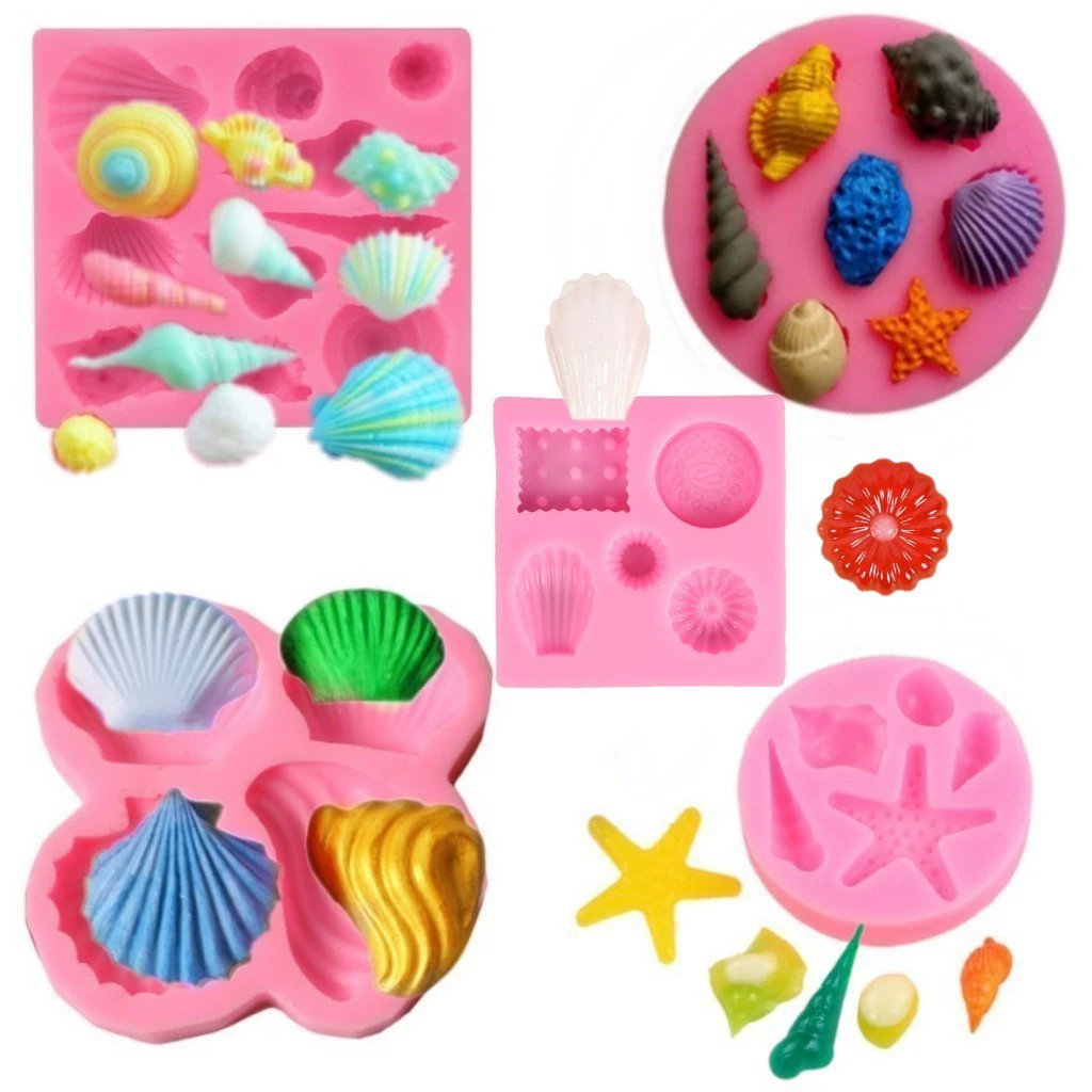 Силиконовая форма для кондитерских изделий в виде раковины, инструменты для выпечки, серия «Морская тематика», для украшения шоколадных тортов и десертов