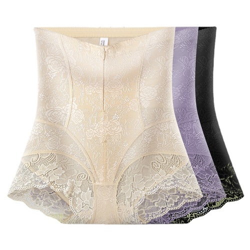 Women's High Waist Jacquard Zipper Triangular Belly Control Pants Postpartum Waist Shaping Butt Lifting Corset Panties Shaping Belly Shaping Pants