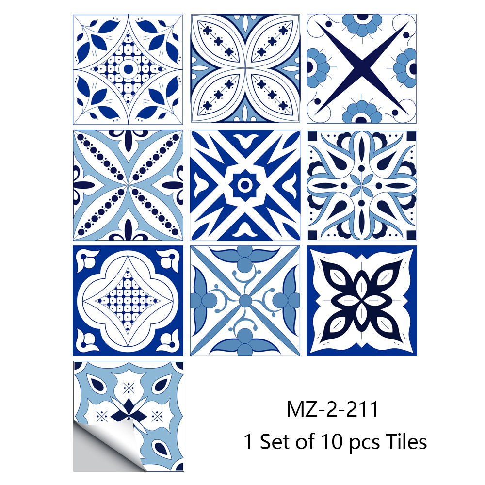 Estilo europeo simulación azulejo pegatinas hogar renovación cocina gabinete decoración autoadhesiva extraíble pegatinas de pared MZ-2-211