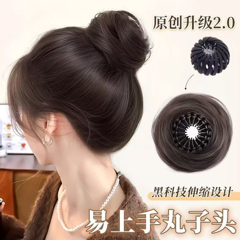 Korean Bun Hair Accessory Bird's Nest Hair Tie Lazy Hair Clip Bun Maker High Ponytail Fixing Tool Claw Clip
