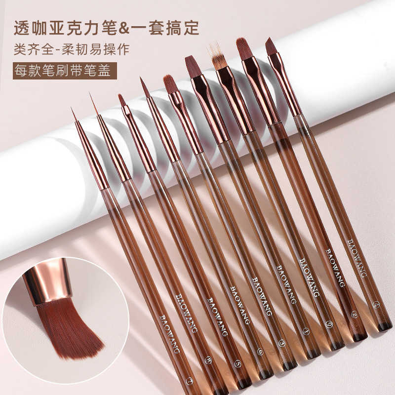 Pluma de Arte de uñas japonesa pintura de fototerapia pluma de dibujo universal pintura gradiente de flores pincel floreciente herramienta especial traje 9 piezas