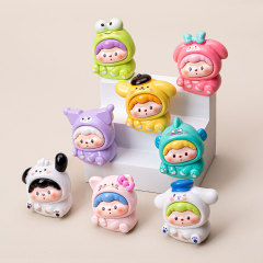 三麗欧の首をかしげた子の立体樹脂のデスクトップの装飾品の手作り創意diyキーホルダーのペンダント