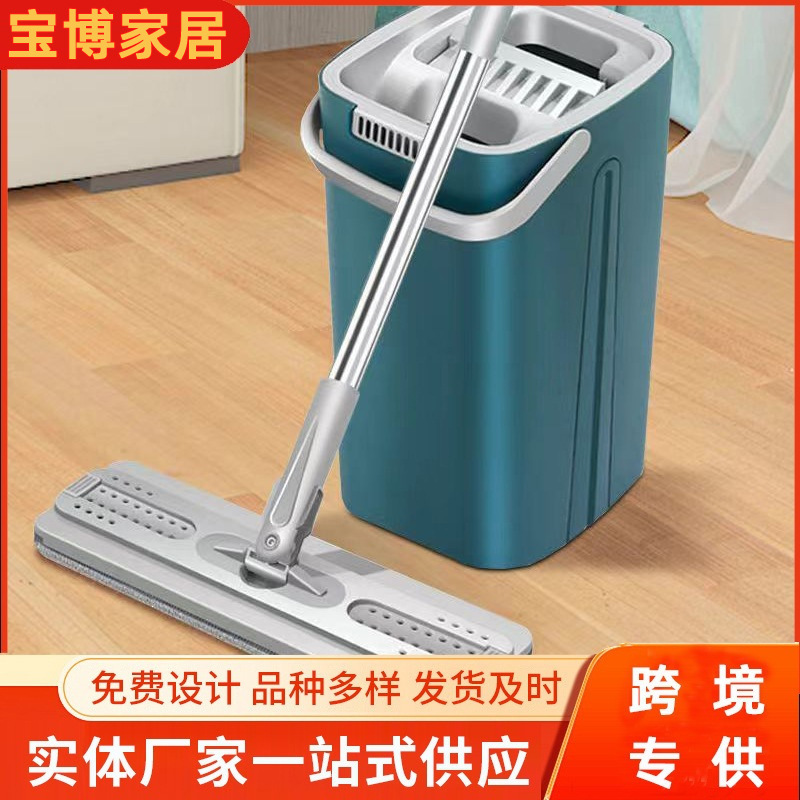 平板拖把加厚带桶懒人拖布桶套装瓷砖清洁神器拖布带桶一整套