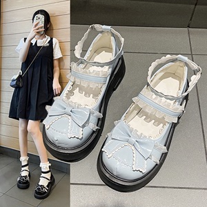 Japanese lolita small leather shoes female students 2023 the spring and autumn period and the new women shoes are lovely bowknot flat single woman shoes