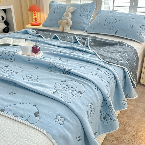 Menglian-Blue [Class A cotton six-layer gauze, moisture-absorbent and breathable]