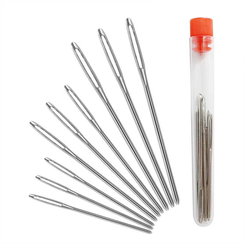 9/12/15 large-eyed blunt-tipped blunt-head large-hole knitting needles handmade leather carpet stitching needles hand-stitching needles