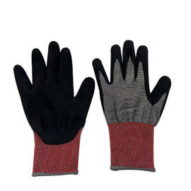 HPPE黑丁腈浸胶劳保手套工地搬运耐磨劳保手套18针透气手套