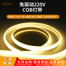 跨境cob灯条超亮220v免驱家用110v室内自粘户外工程防水led灯帶批