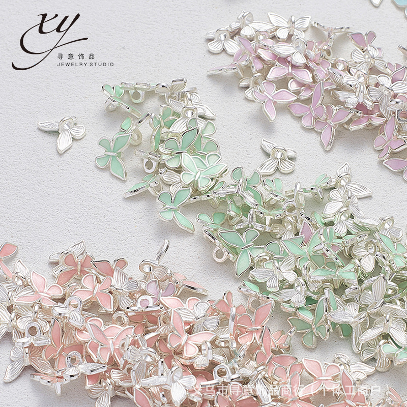 oil dripping butterfly spacer sweet fairy bracelet alloy spacer beads accessories handmade diy beads of necklace ornament material