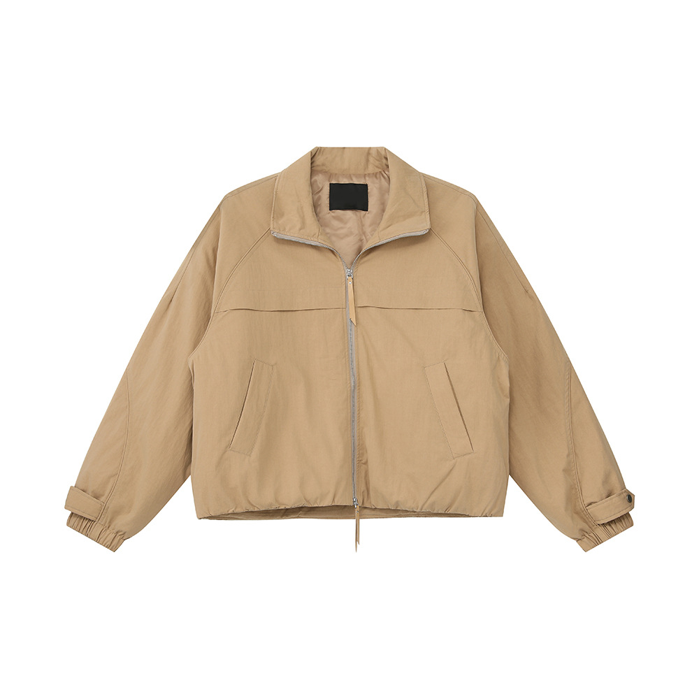 MTLCLOTHES Hombres| Coreano simple ropa de algodón de color sólido chaqueta cintura elástica pantalones casuales multifuncional conjunto diario