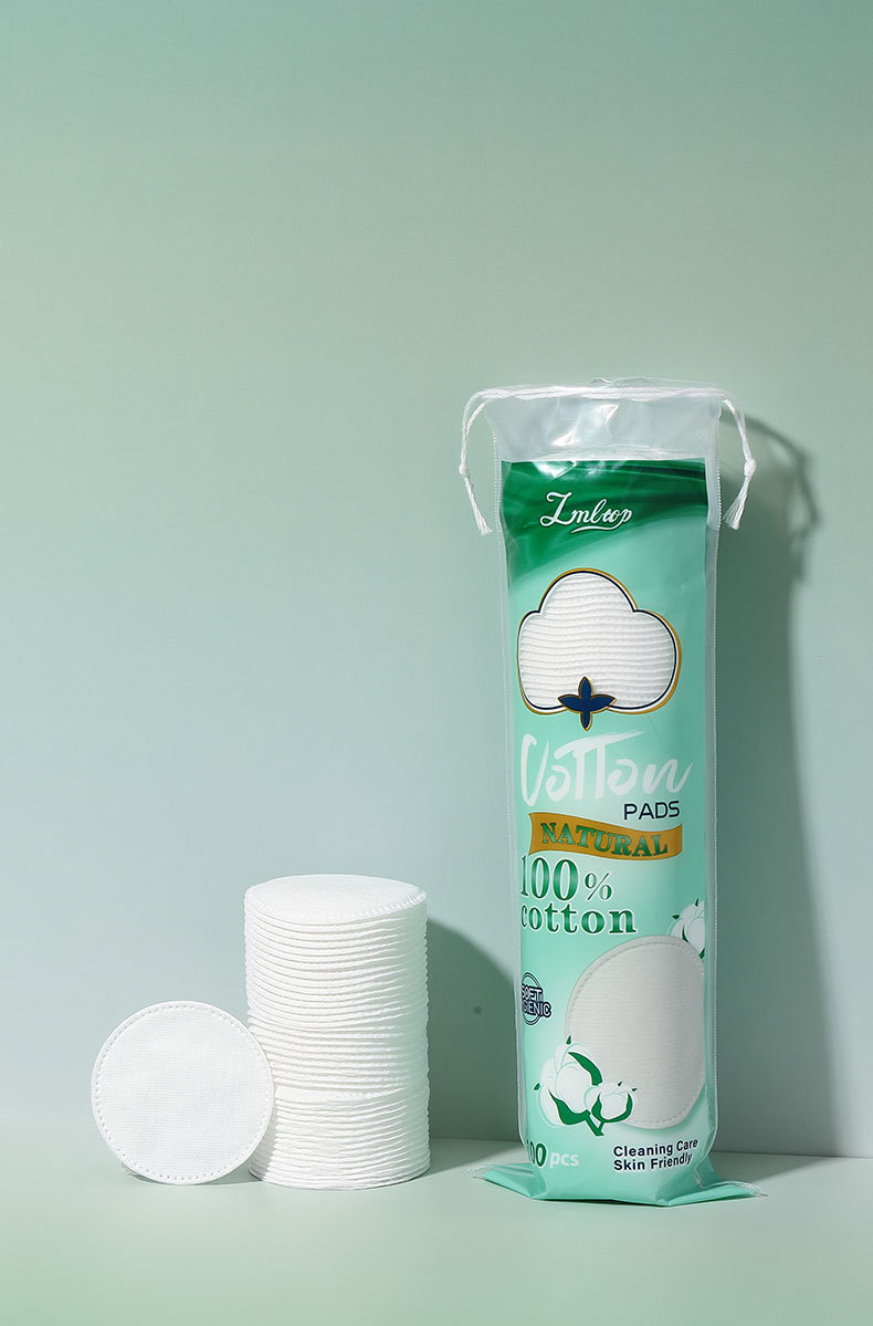 LMLTOP Cross-border all-English all-cotton makeup Cotton, round cotton thickened sandwich wet compress makeup remover cotton pads undefined