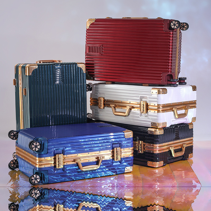 Macaron Trolley Suitcase, Carry-On Luggage, Aluminum Frame Suitcase, Cycling Suitcase, Available in Multiple Colors, Durable Travel Suitcase
