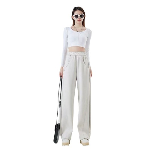 American sport pants for women, spring, autumn, winter 2025 new fashion street Ins trend banana pants casual loose wide-leg pants