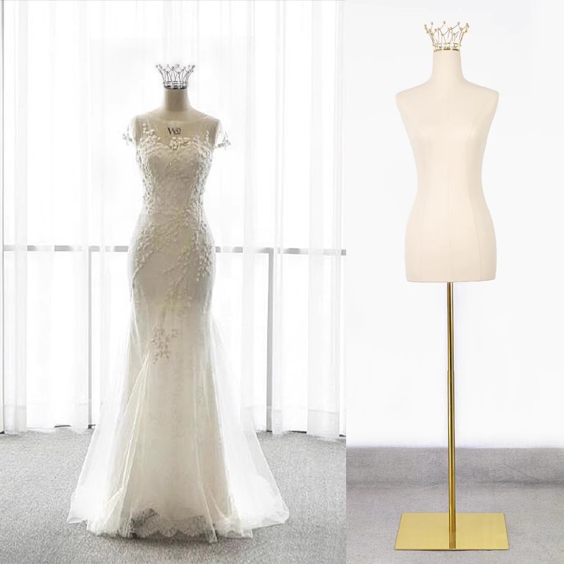 Vestido de novia, cabeza de corona, modelo, accesorios, modelo, soporte de exhibición, tienda de ropa, modelo de exhibición de cuerpo de medio cuerpo